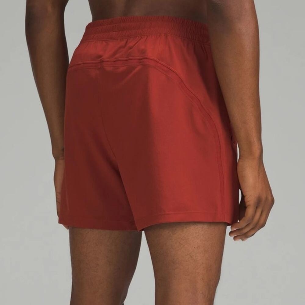 Lululemon Pace Breaker Linerless Short Workout Large M7AQES Terra Orange Red EUC - Picture 3 of 16